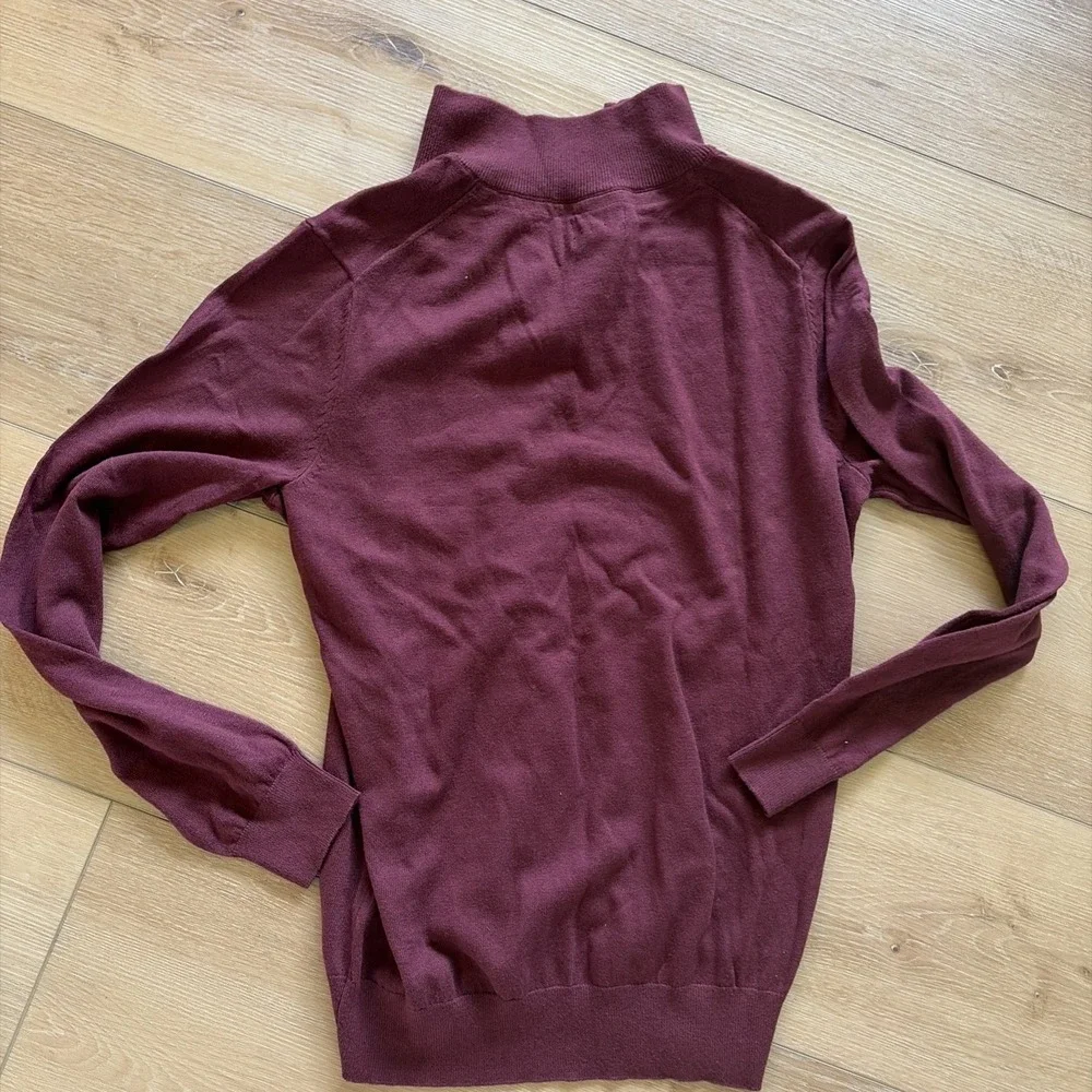 NWT Daniel Hechter Paris Quarter Zip Men's Size Medium cotton Cashmere Maroon